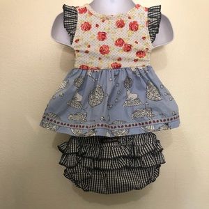 6 month Matilda Jane diaper cover and top